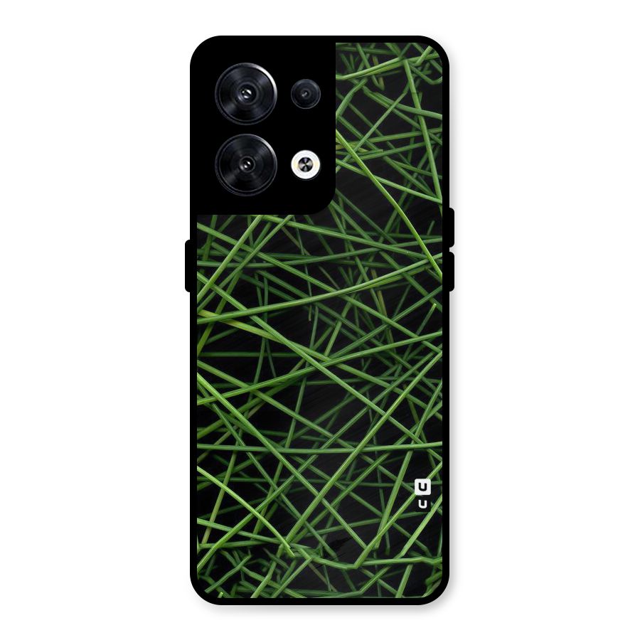 Green Lines Metal Back Case for Oppo Reno8 5G