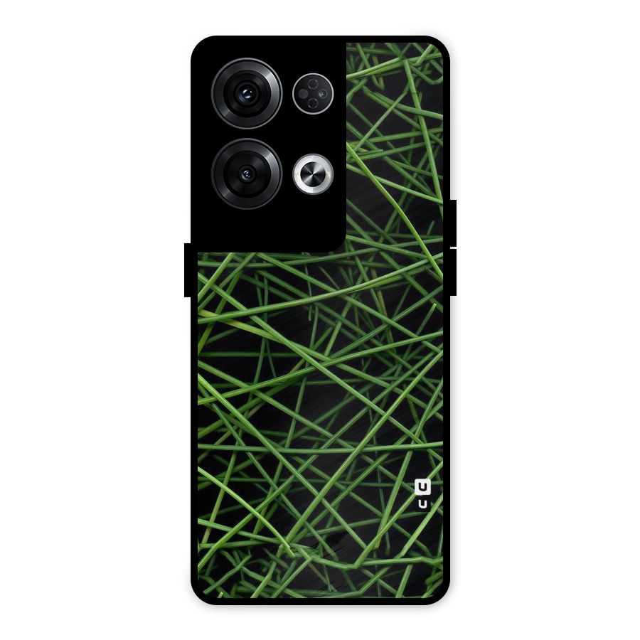 Green Lines Metal Back Case for Oppo Reno8 Pro 5G
