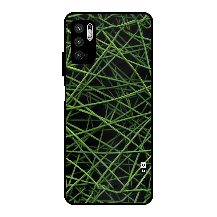 Green Lines Metal Back Case for Poco M3 Pro 5G