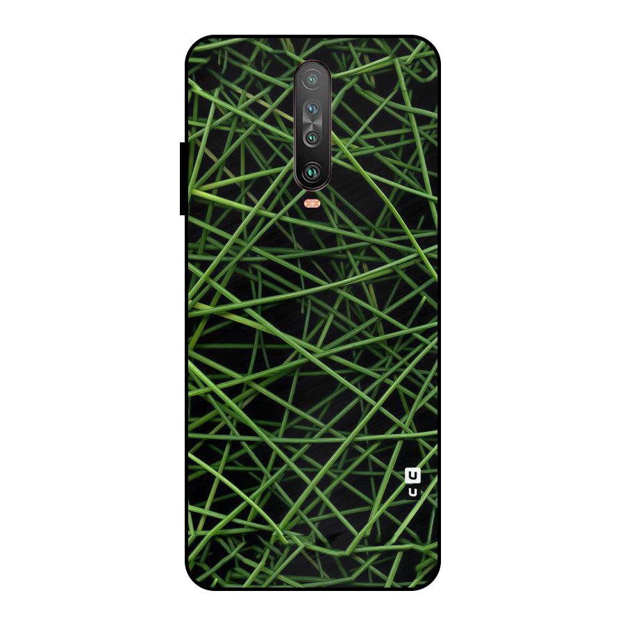 Green Lines Metal Back Case for Poco X2