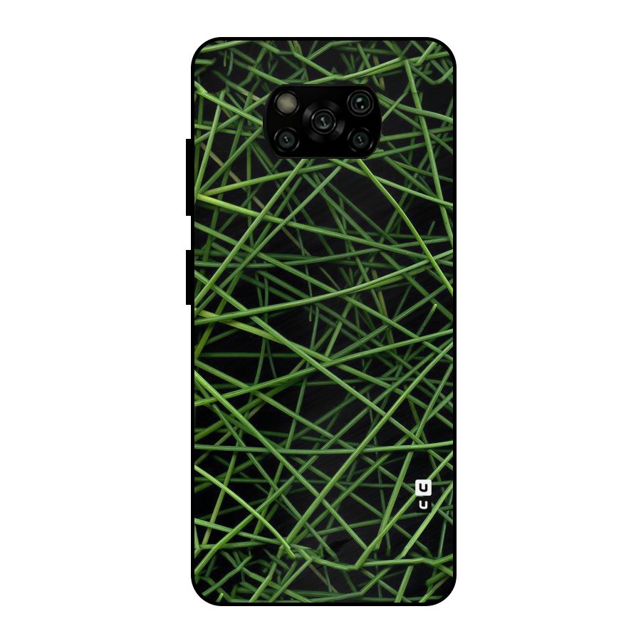 Green Lines Metal Back Case for Poco X3