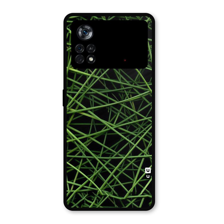 Green Lines Metal Back Case for Poco X4 Pro 5G