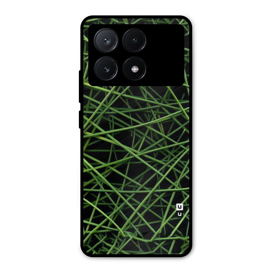 Green Lines Metal Back Case for Poco X6 Pro