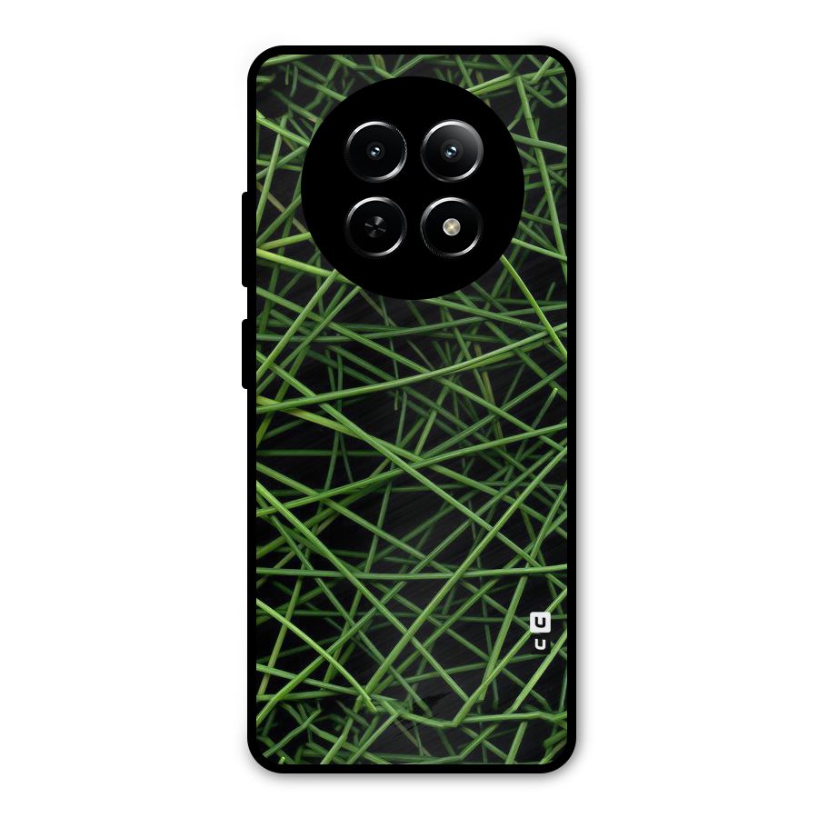 Green Lines Metal Back Case for Realme 12 5G