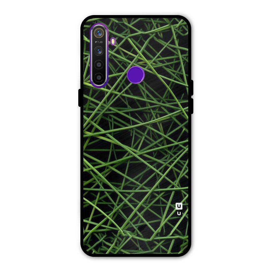 Green Lines Metal Back Case for Realme 5