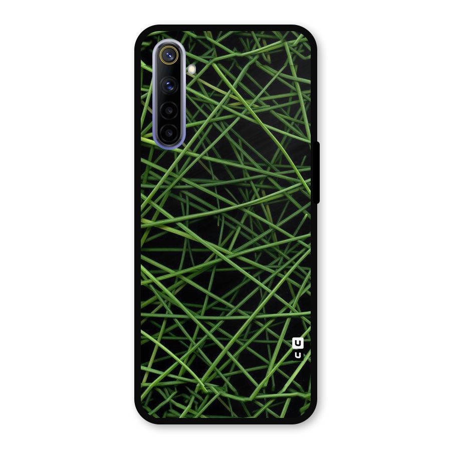Green Lines Metal Back Case for Realme 6