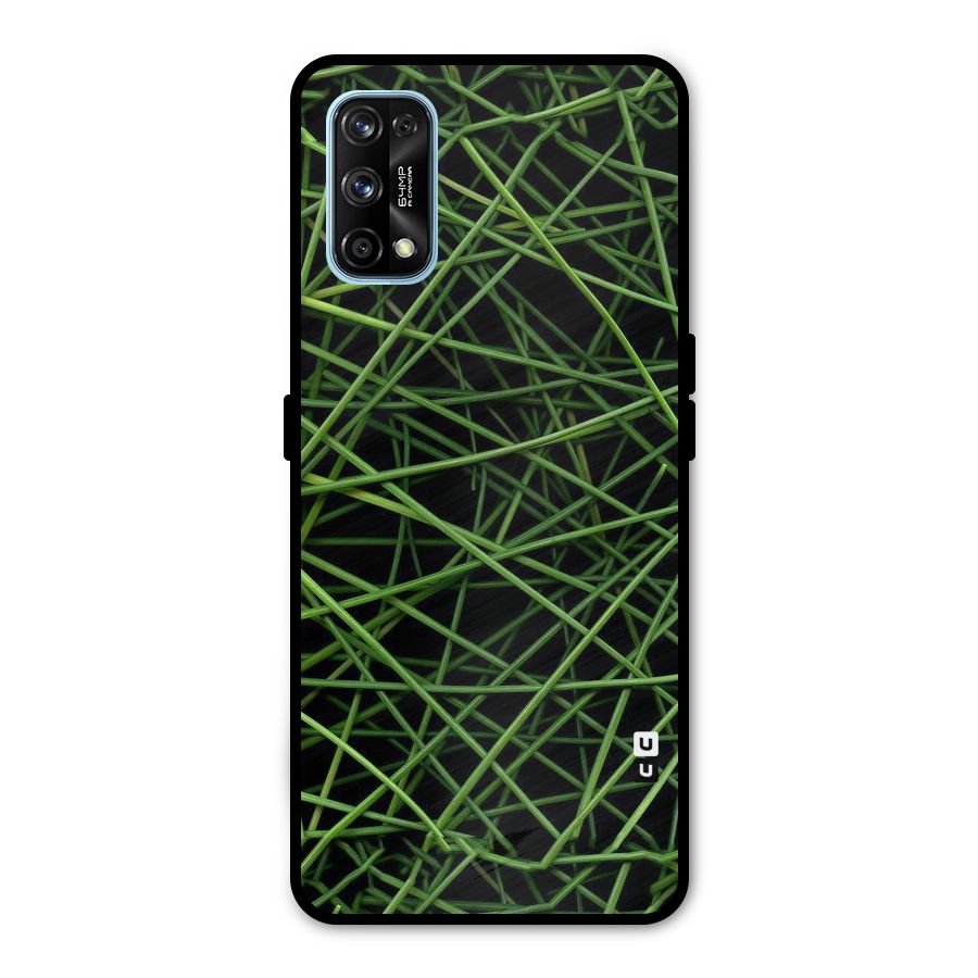 Green Lines Metal Back Case for Realme 7 Pro