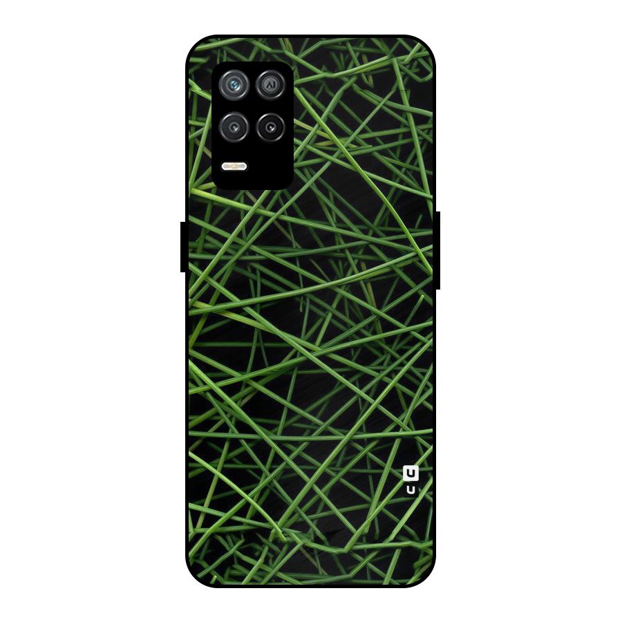 Green Lines Metal Back Case for Realme 8 5G