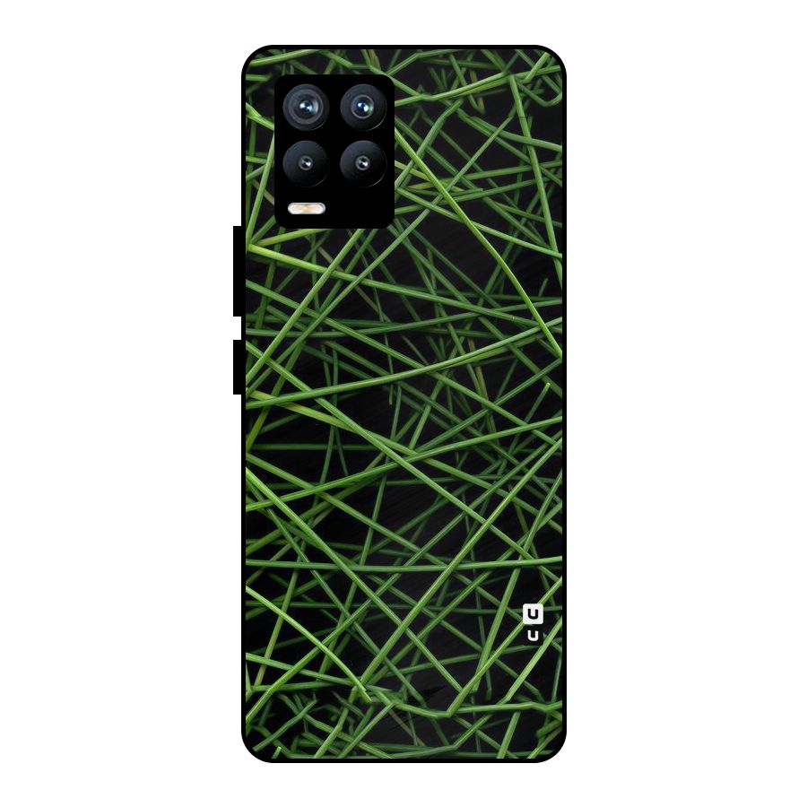 Green Lines Metal Back Case for Realme 8 Pro