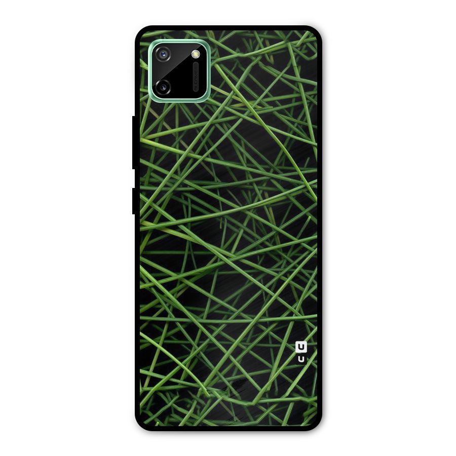 Green Lines Metal Back Case for Realme C11