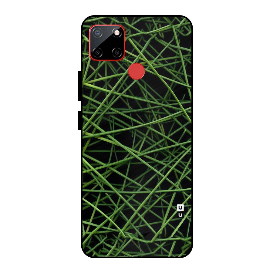 Green Lines Metal Back Case for Realme C12
