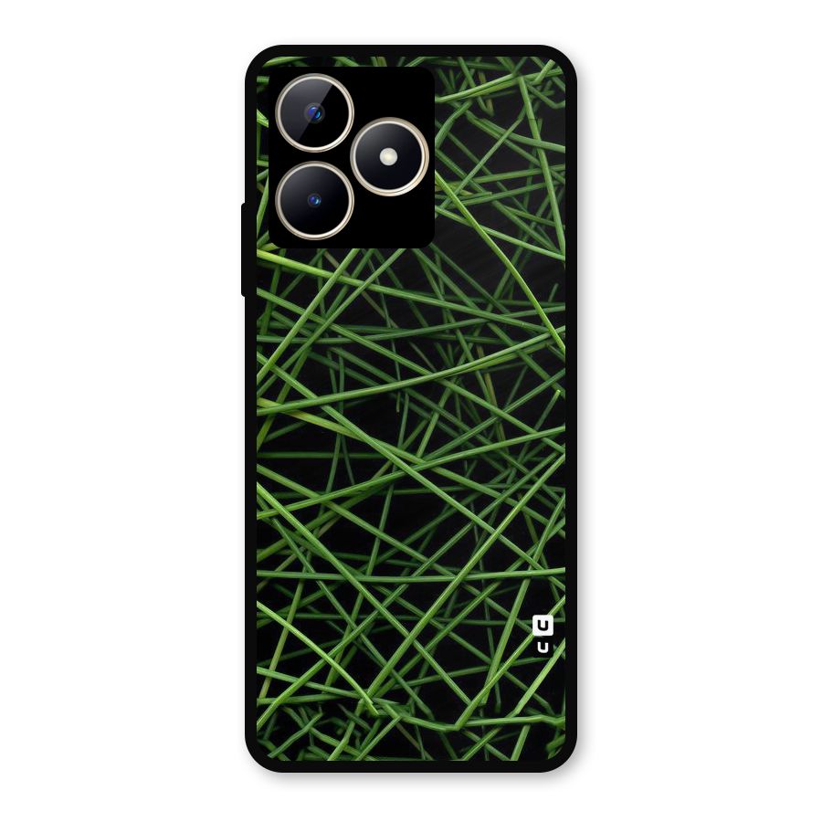 Green Lines Metal Back Case for Realme C53