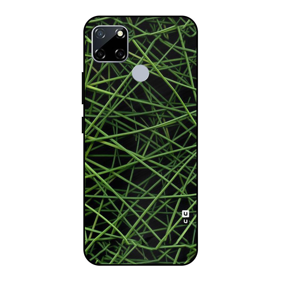 Green Lines Metal Back Case for Realme Narzo 20