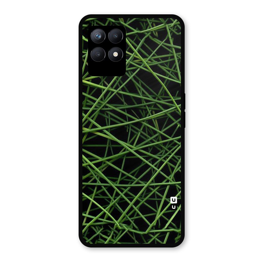 Green Lines Metal Back Case for Realme Narzo 50