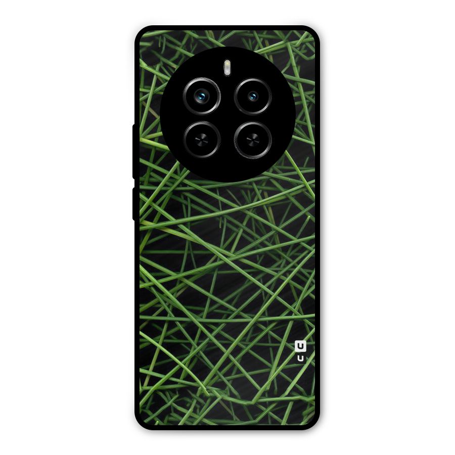 Green Lines Metal Back Case for Realme P1 Pro
