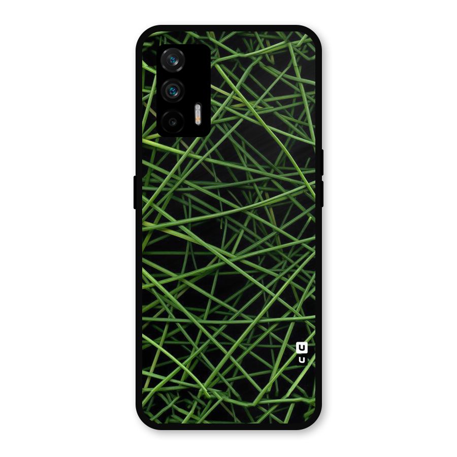 Green Lines Metal Back Case for Realme X7 Max
