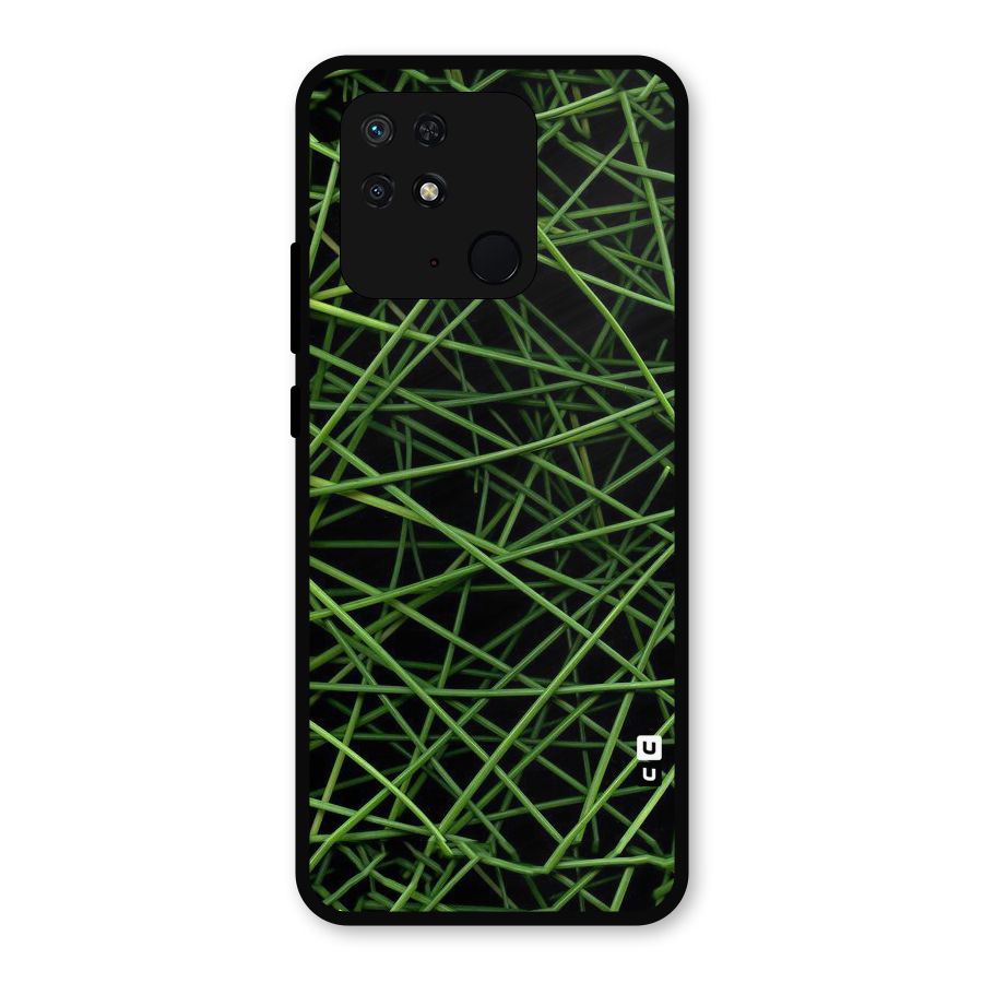 Green Lines Metal Back Case for Redmi 10