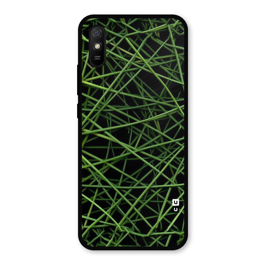 Green Lines Metal Back Case for Redmi 9a