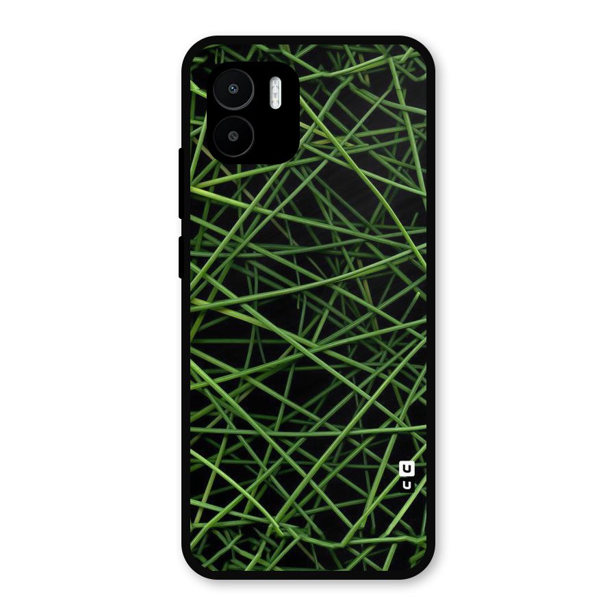 Green Lines Metal Back Case for Redmi A2