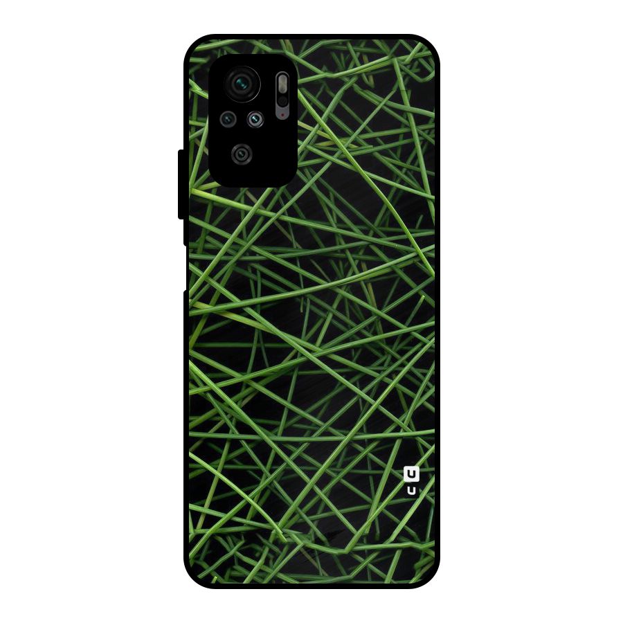 Green Lines Metal Back Case for Redmi Note 10