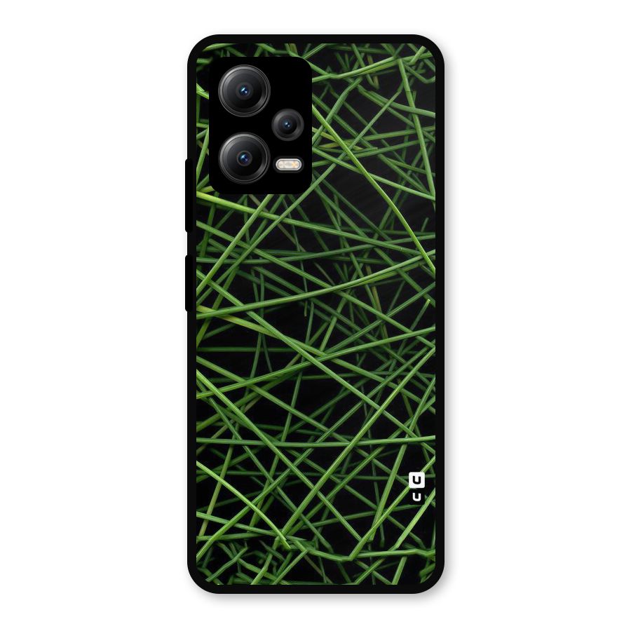Green Lines Metal Back Case for Redmi Note 12 5G