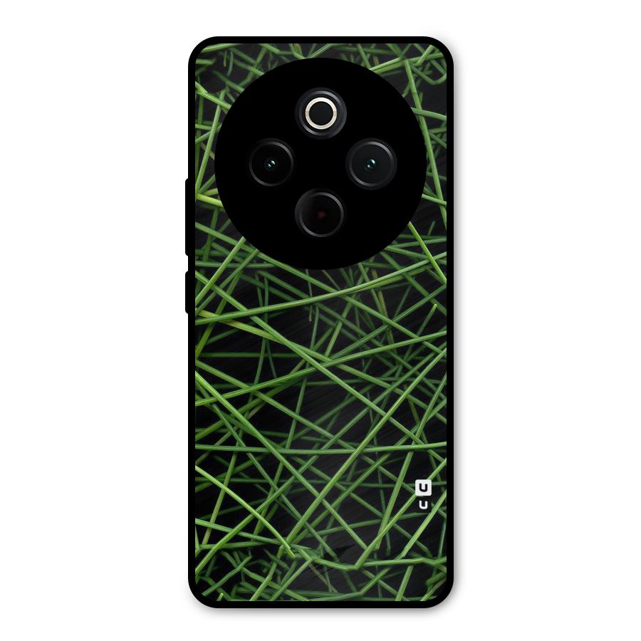 Green Lines Metal Back Case for Vivo T4