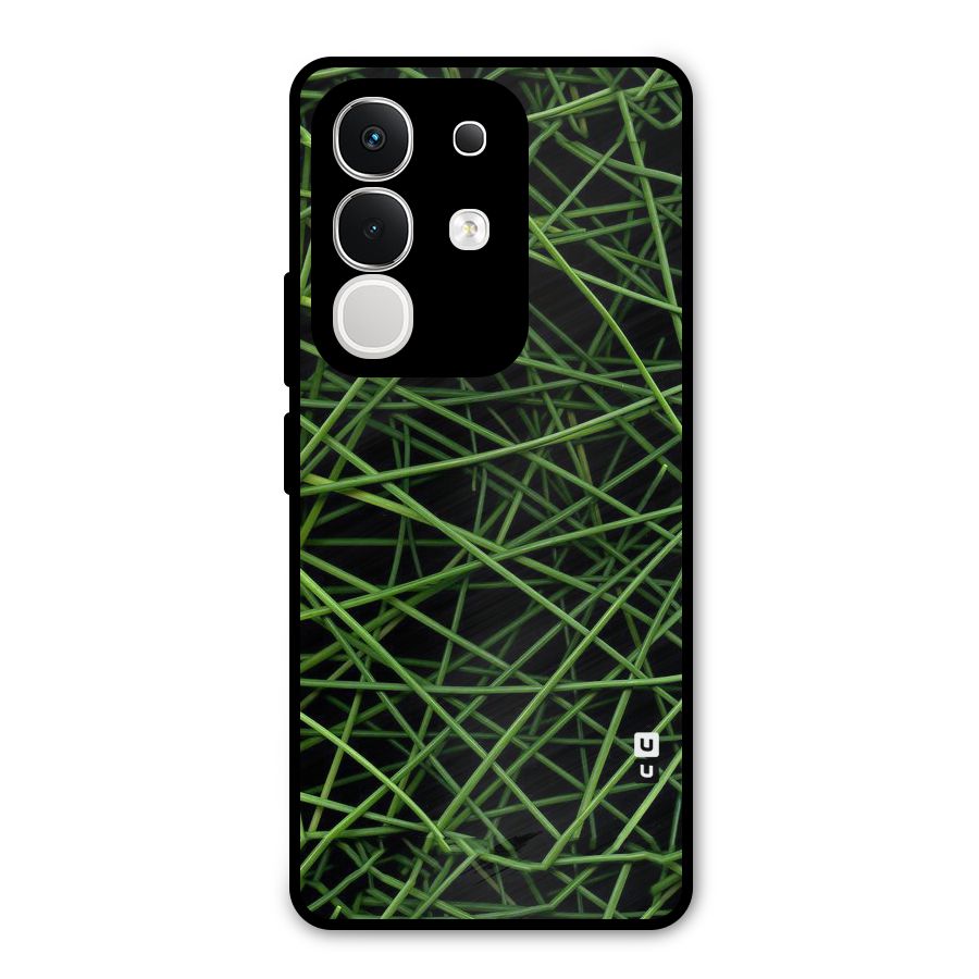 Green Lines Metal Back Case for Vivo T4x