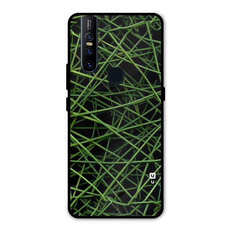 Green Lines Metal Back Case for Vivo V15