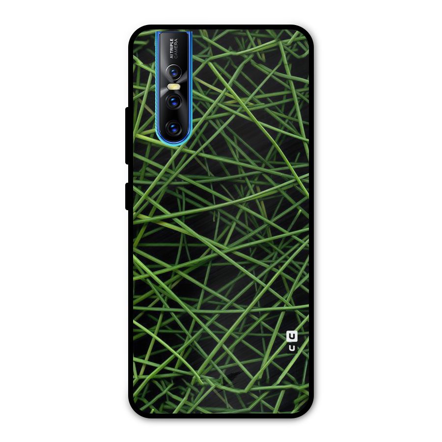 Green Lines Metal Back Case for Vivo V15 Pro
