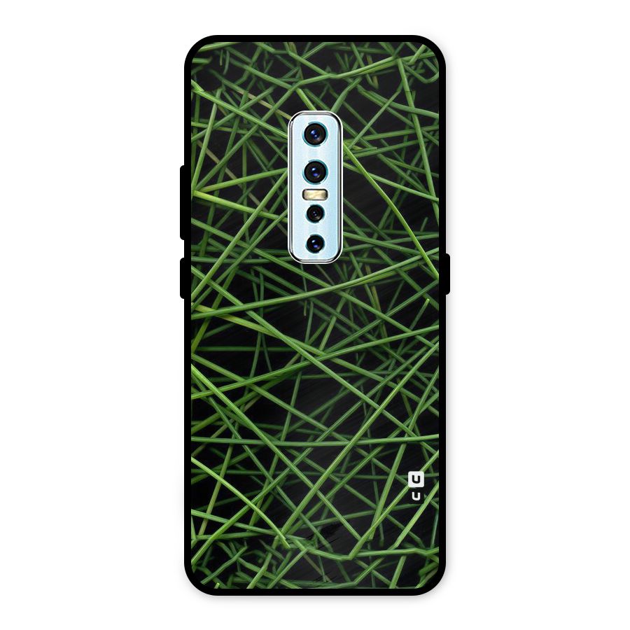 Green Lines Metal Back Case for Vivo V17 Pro