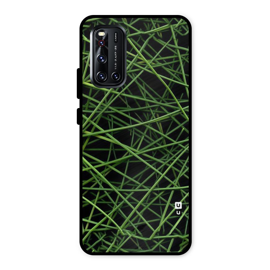 Green Lines Metal Back Case for Vivo V19
