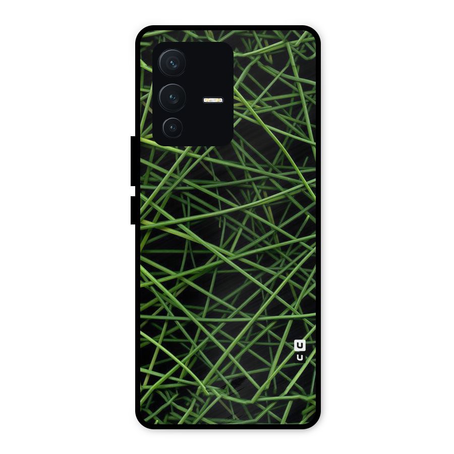 Green Lines Metal Back Case for Vivo V23 5G