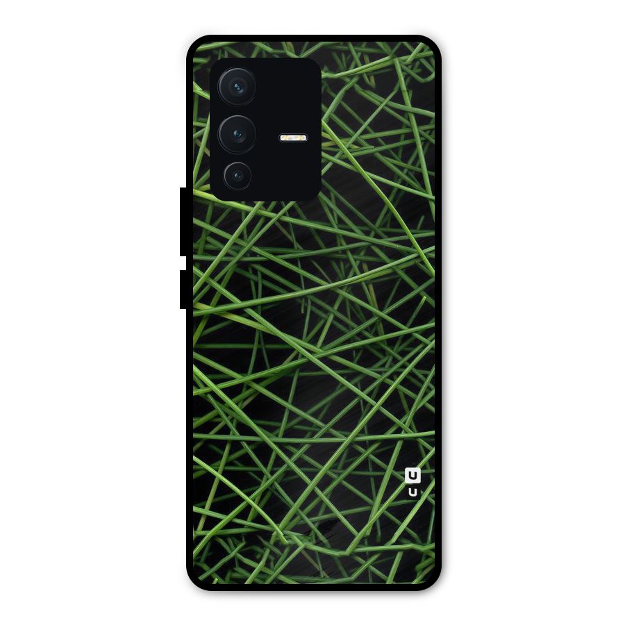 Green Lines Metal Back Case for Vivo V23 Pro
