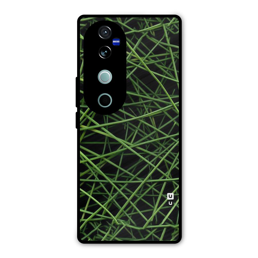 Green Lines Metal Back Case for Vivo V40