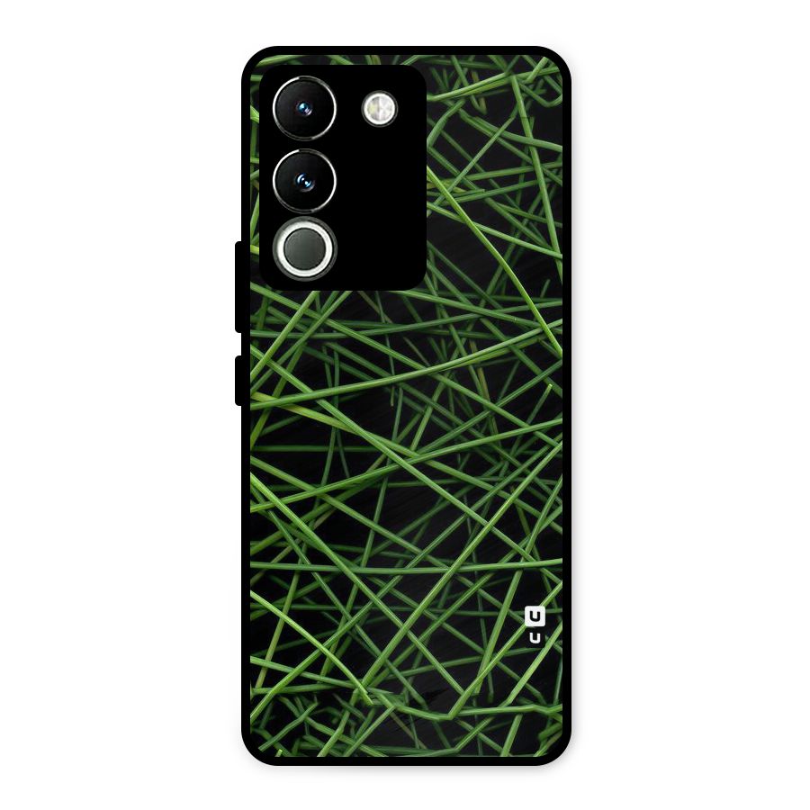 Green Lines Metal Back Case for Vivo Y200
