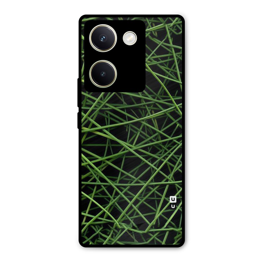 Green Lines Metal Back Case for Vivo Y200 Pro