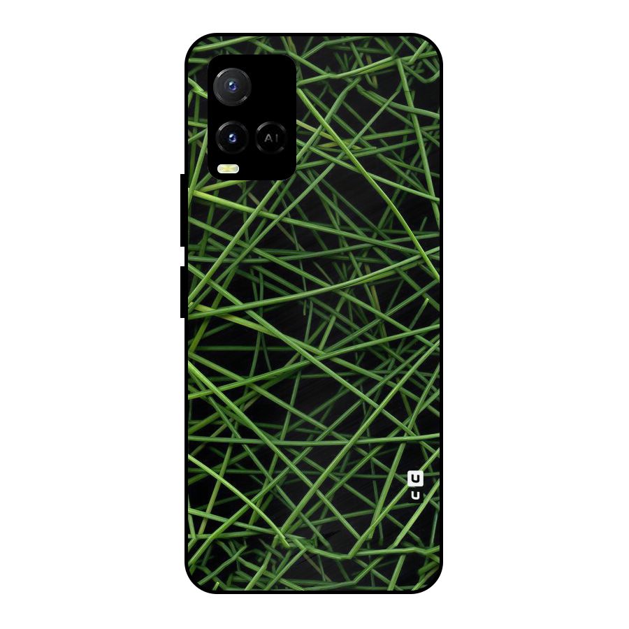 Green Lines Metal Back Case for Vivo Y21