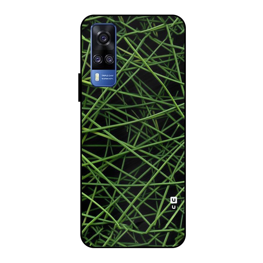Green Lines Metal Back Case for Vivo Y51