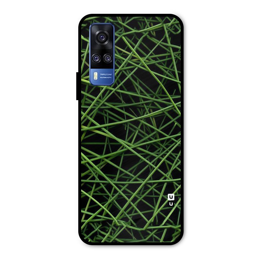 Green Lines Metal Back Case for Vivo Y51A