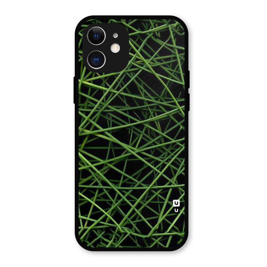 Green Lines Metal Back Case for iPhone 12
