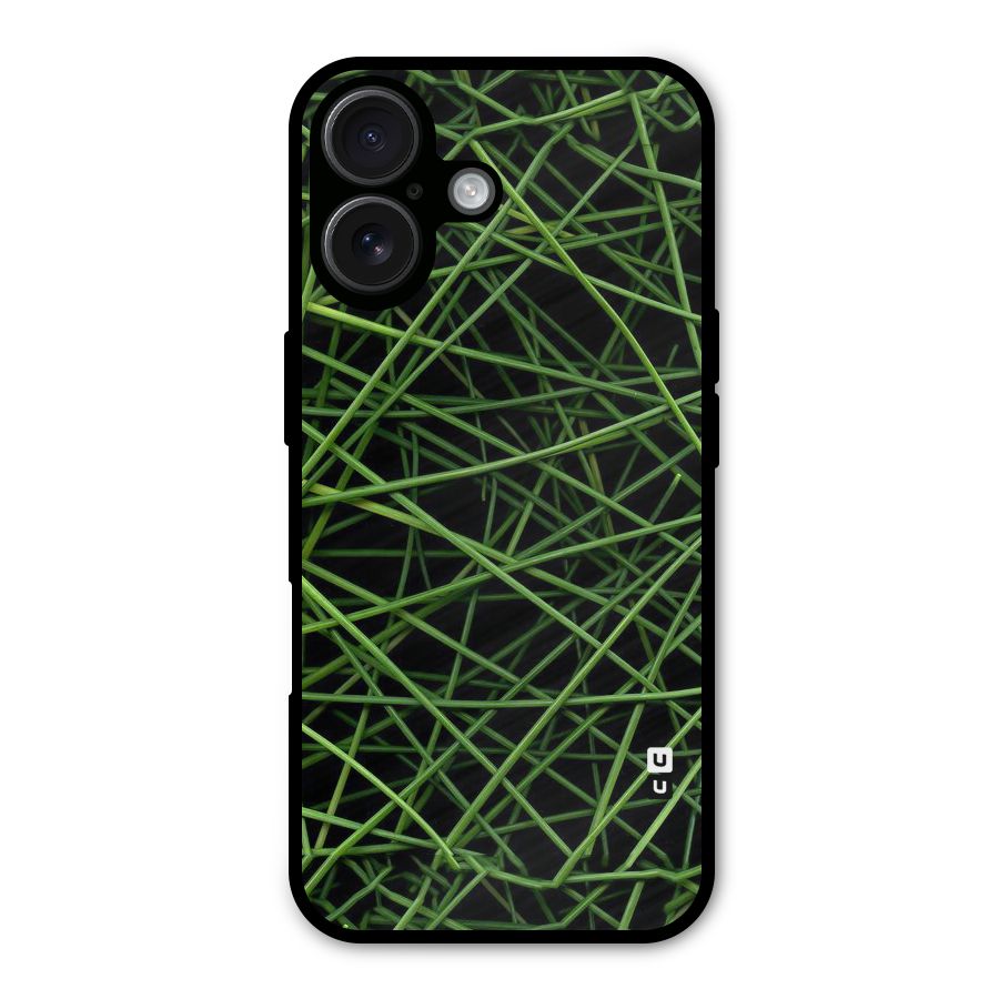 Green Lines Metal Back Case for iPhone 16