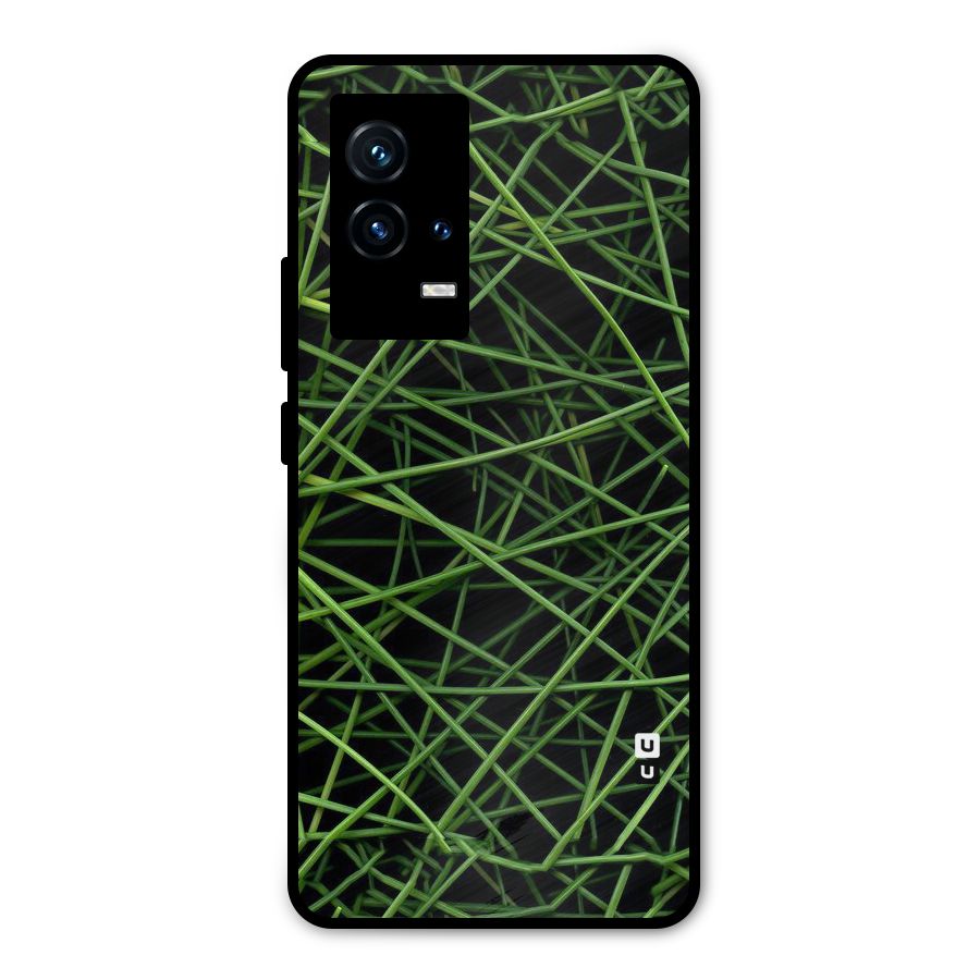 Green Lines Metal Back Case for iQOO 9 5G