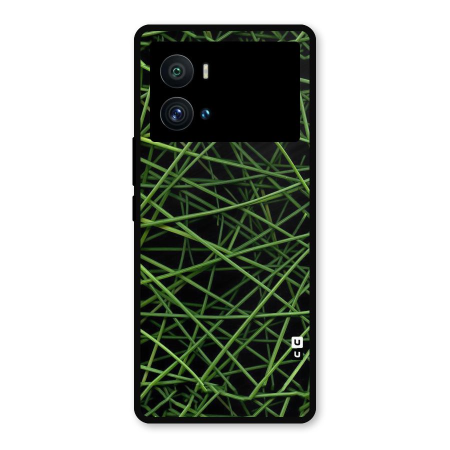 Green Lines Metal Back Case for iQOO 9 Pro