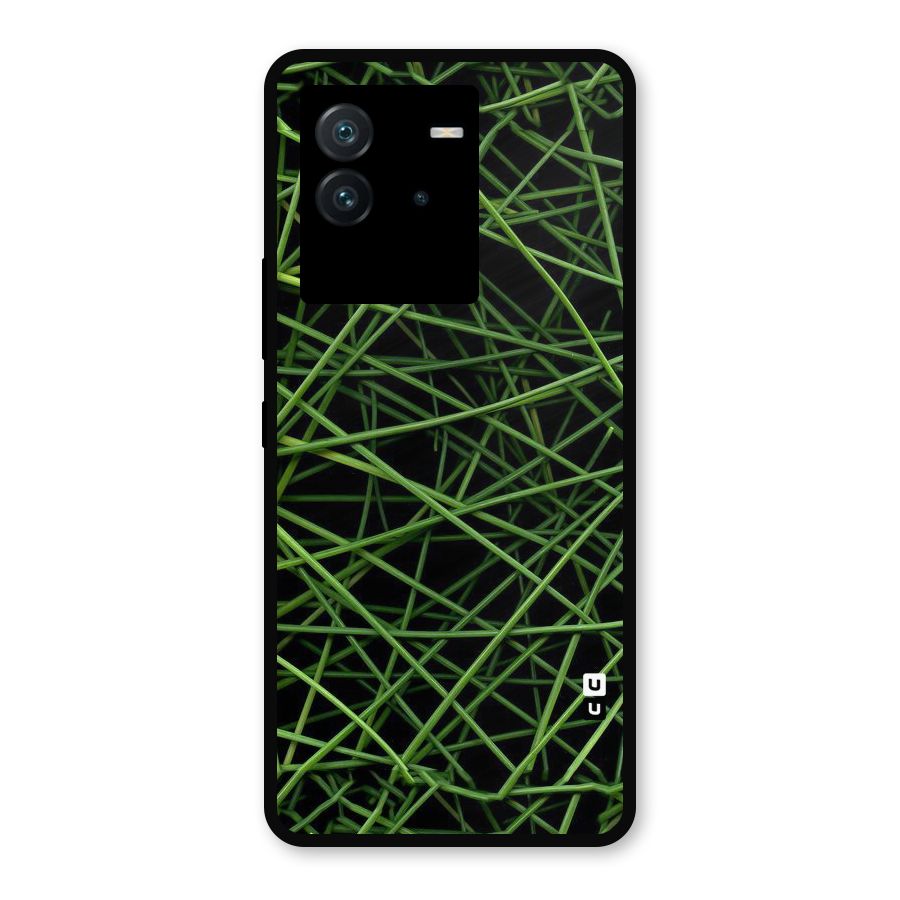 Green Lines Metal Back Case for iQOO Neo 6 5G