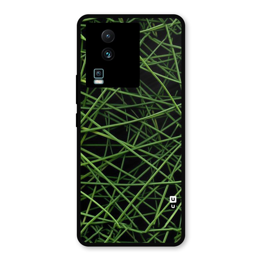 Green Lines Metal Back Case for iQOO Neo 7 Pro