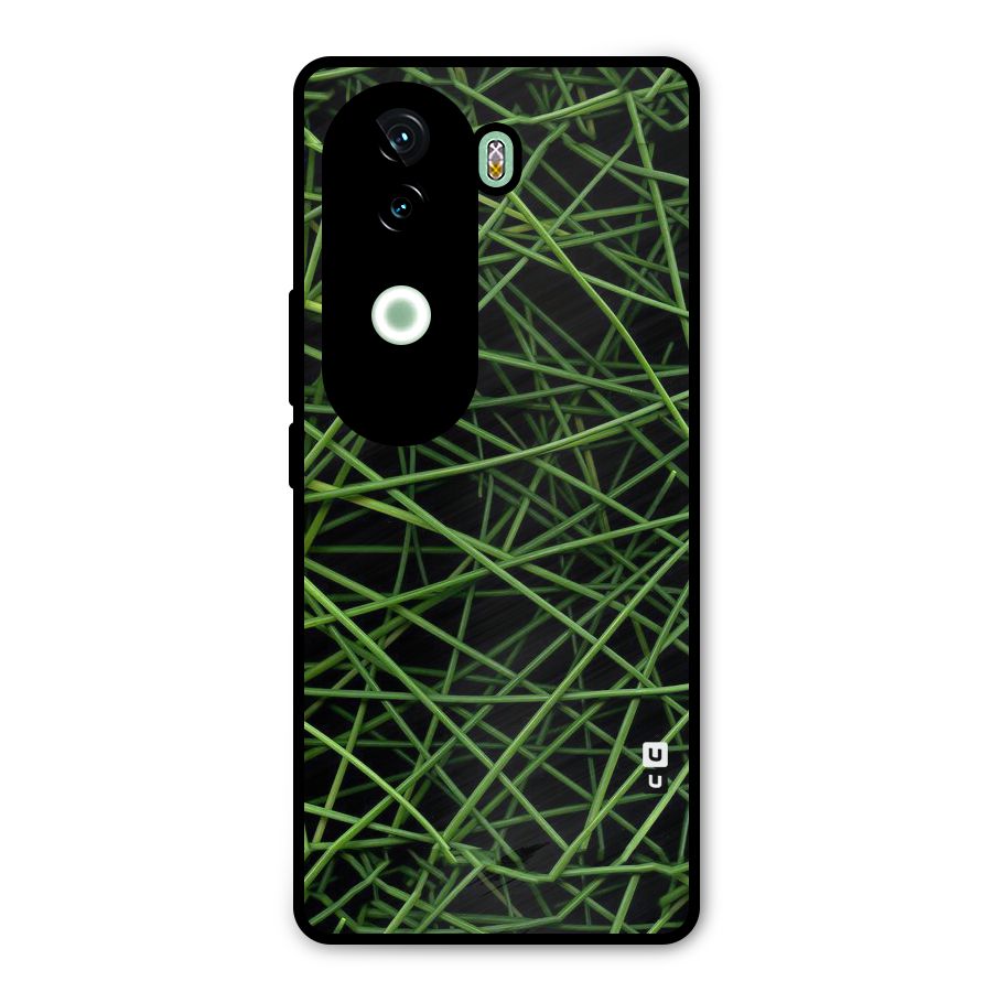 Green Lines Metal Back Case for iQOO Z9s