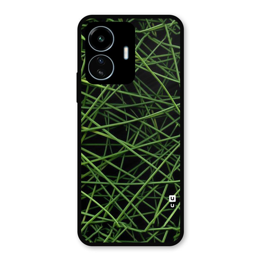 Green Lines Metal Back Case for vivo iQOO Z6 Lite 5G