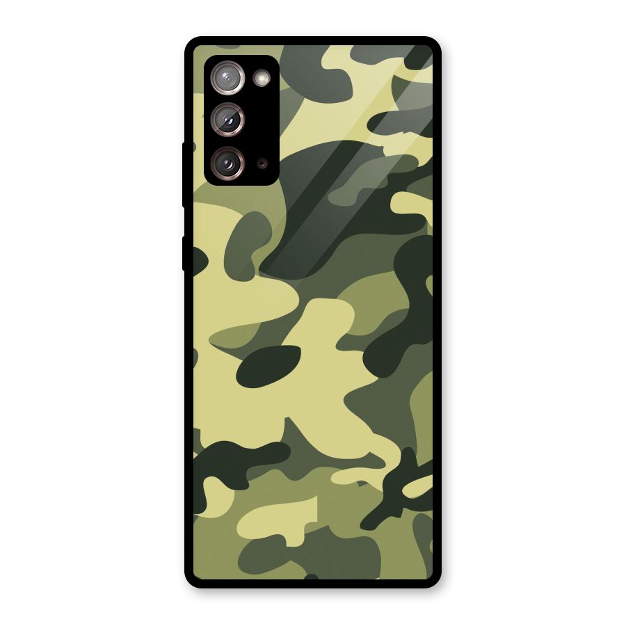 Green Military Pattern Glass Back Case for Galaxy Note 20
