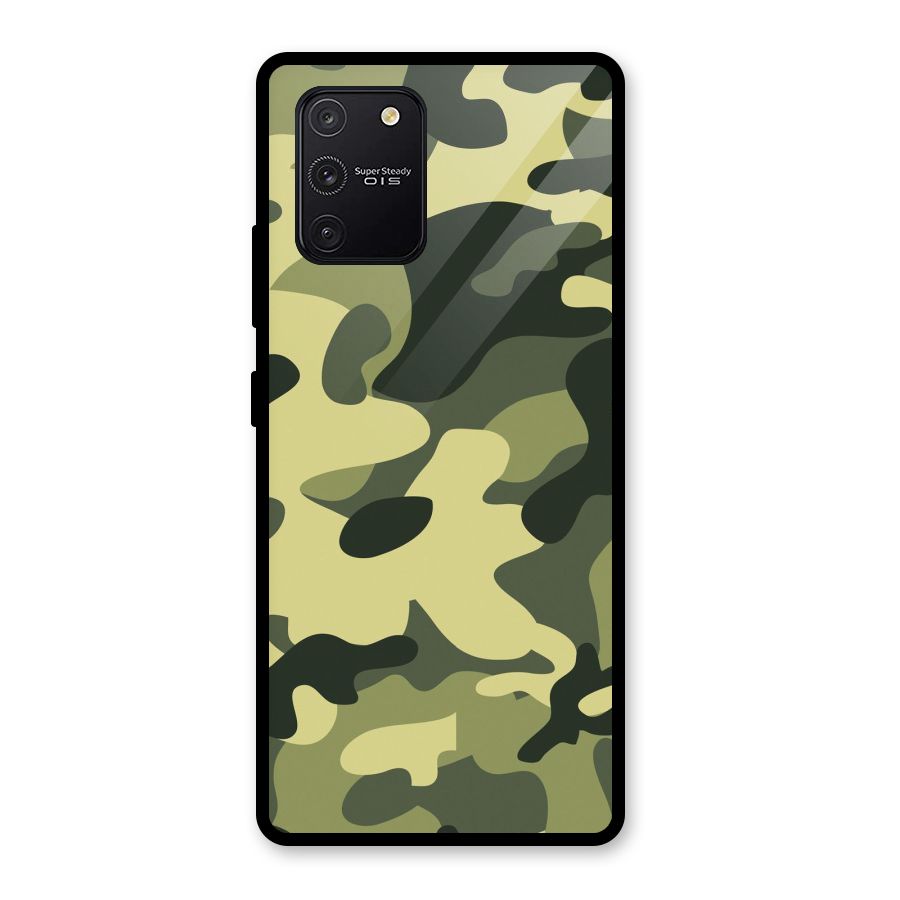 Green Military Pattern Glass Back Case for Galaxy S10 Lite