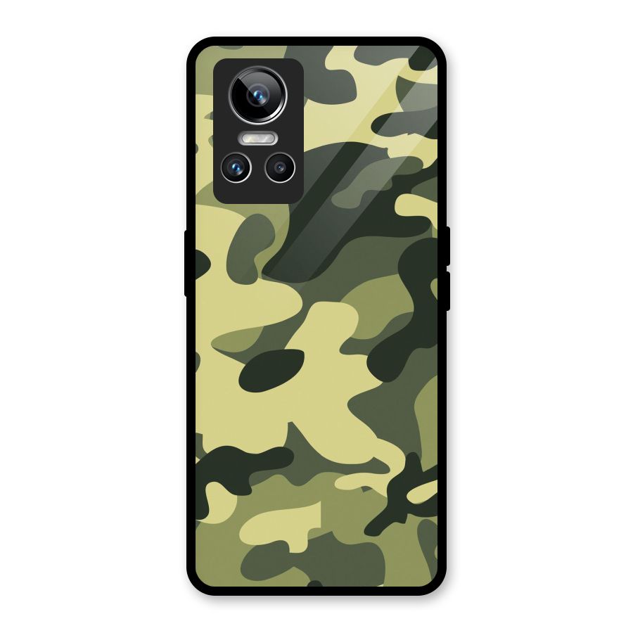 Green Military Pattern Glass Back Case for Realme GT Neo 3